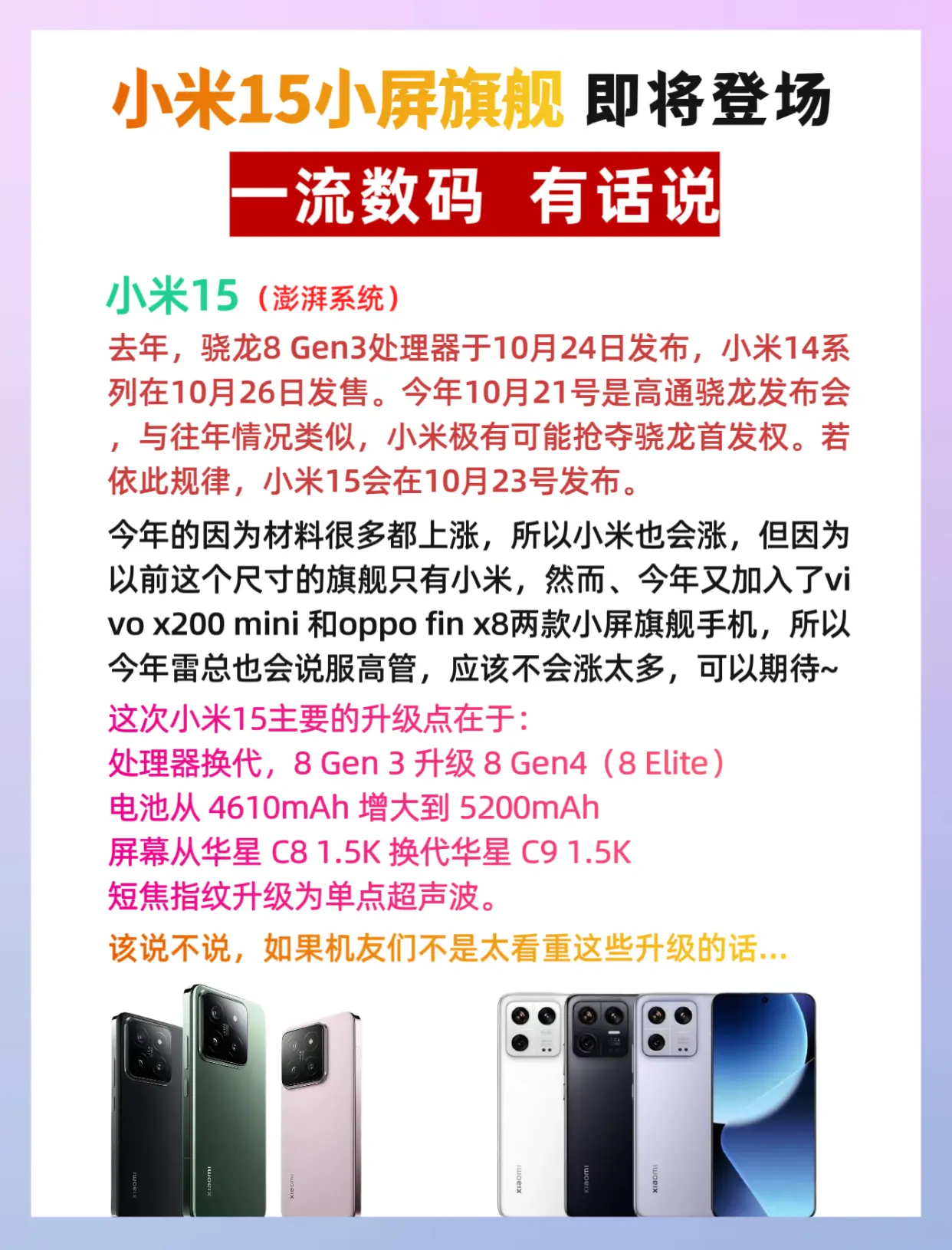 【小米手機(jī)參數(shù)對比】小米手機(jī)參數(shù)對比最新信息